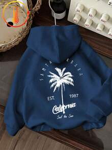 Tween Boy Fun Graphic Print Pullover Sweatshirt, Warm & Comfortable Thermal Lined Pullover Sweatshirt For Autumn/Winter - Navy Blue - View 3