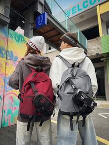 1pc Streetwear Cool Cargo Style Style Backpack - Unisex Large Capacity Multi-Purpose Detachable Small Bag - Functional Backpack Cool Functional Style Backpack - Boys Large Capacity Lightweight Minimalist Backpack - Multicolor - View 8