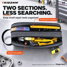 TKIGZNW A017 1pc Portable Dual-Compartment Tool Bag, Polyester Oxford Fabric Handheld Hardware Storage Bag, Suitable For Repairmen, Electricians And Carpenters Projects - Multicolor - View 4