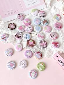 6 buah Stiker Lencana Kartun Mini 25mm Lucu untuk Dekorasi Ransel, Pin Aksesoris Pakaian DIY Siswa, Patch - MultiWarna - View 10