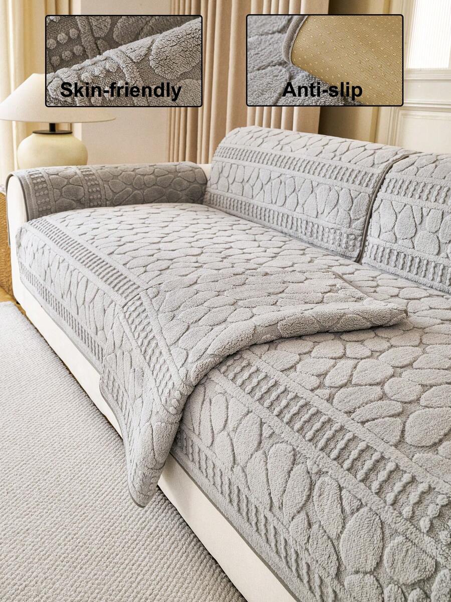 1pc Solid Color Dutch Velvet Sofa Cover, Fresh For Spring/Summer, Soft ...