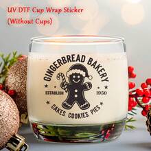 9pcs Christmas Theme UV DTF Cup Stickers - Christmas Tree, Reindeer, Snowman And Gingerbread Man Patterns, Suitable For Glass Cups, Mugs, Laptops And DIY Crafts Christmas Transfer Stickers, Christmas Gifts - A - View 4