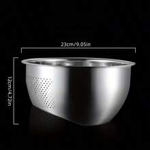 Thickened Stainless Steel Colander Basin, Multi-Functional Vegetable And Fruit Washing Bowl, Kitchen Rice Strainer And Colander - Slanted Drainer Basket - View 9