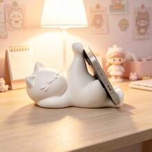 1pc Cat Shaped Phone Holder, 3D Printed Mobile Phone Support, Cute Kawaii Desktop Phone Stand, Creative Tabletop Decor For Office Home Bedroom, Decor Gadgets To Support Your Cellphone - Phone Stand - View 4
