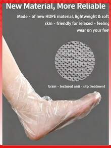 100pcs~Home DIY Foot Care Disposable Foot Covers With Adhesive Seal Leak-Proof, Thickened Plastic Foot Mask Bags For Body Lotion Foot Moisturizing, Home Foot SPA Disposable Transparent Foot Covers, Suitable For Foot Masks, Paraffin Wax Treatment, Foot Moisturizing Sealing - A - View 5