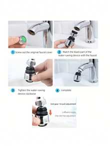 Kitchen Faucet Aerator, Universal Swivel Water Outlet, Water-Saving Anti-Splash Tap Filter, Fits Most Home Faucets, Switchable Water Modes, Anti-Splashing Design, Easy Vegetable & Dish Washing, Simple Installation Without Tools, Durable, Home Kitchen & Bathroom Tap Extension Pressure Booster Aerator, Kitchen Sink Faucet Accessory, Reduces Water Splatter, Practical Home Kitchen & Bath Small Accessory - Multi-color - View 8