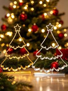 Linear-Style Christmas Tree Tabletop Ornament. A Festive Piece Suitable For Display On Dining Tables, Cabinets, Or In The Living Room; Its Versatile, Neutral Style Complements A Wide Range Of Home Interiors. - A - View 7