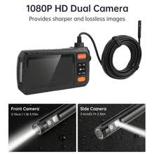 4.3" IPS Screen Endoscope Inspection Camera, 1080P Sewer Inspection Camera With 8 LED Lights, 3 Brightness Levels, 180° Rotating Camera, 32GB Memory Card, And 6.5ft Semi-Rigid Cable - 5M - View 5