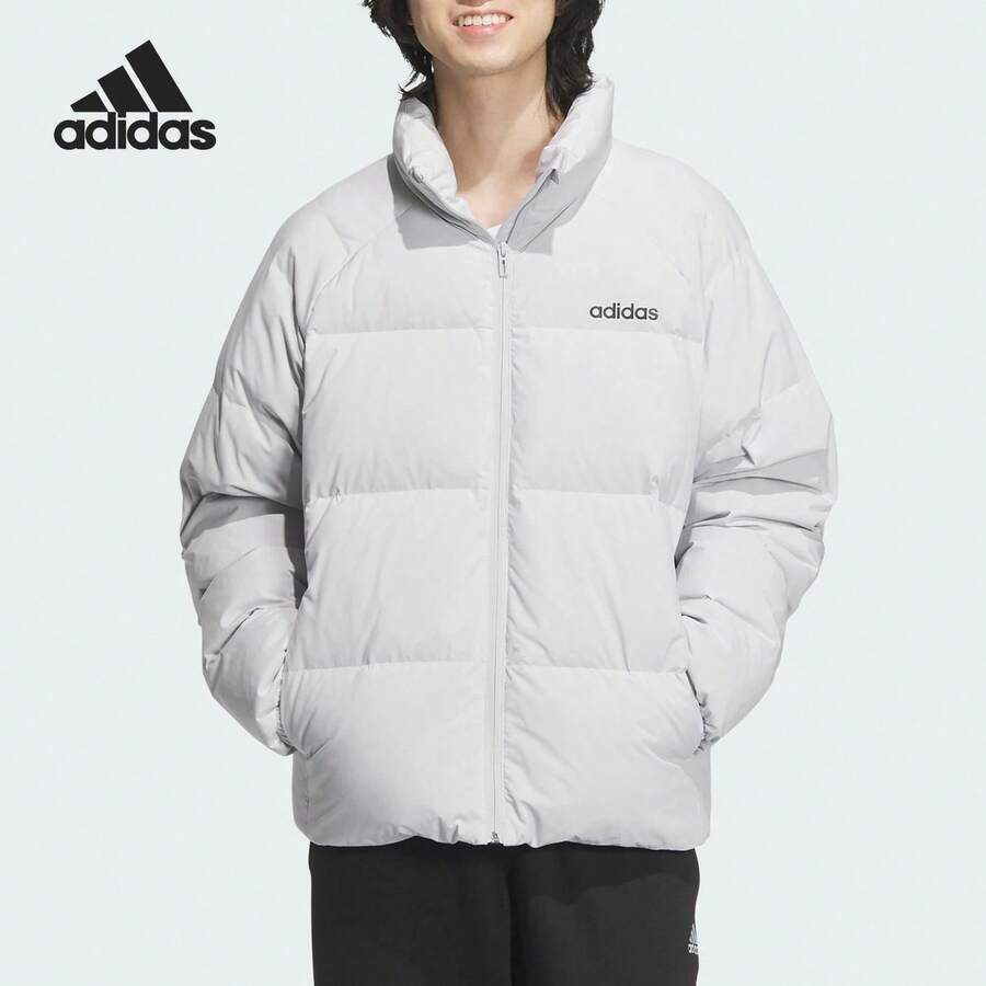Adidas/Adidas Authentic Long Sleeve Down Jacket New Men's Casual Down Jacket JL9584 - Light Grey - View 1