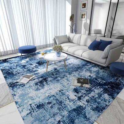 Large Shaggy Area Rug for Living Room & Bedroom – Stain-resistant Fluffy Carpet , Plush Aesthetic Throw Rug, Non-SIip Rubber Backing with 4 Anti-SIip Pads, Durable Edge Stitching – Cozy Minimalist Decor – Great Gift for Halloween
