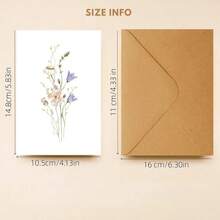 10pcs Watercolor Floral Greeting Card Set With Envelopes, Blank Cards, Exquisite Watercolor Wildflower Blank Note Cards, Suitable For Wedding, Birthday And Various Occasions Invitation, Party, Thank You Cards, Gift For Women, Back To School - Multicolor - View 2