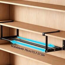 1pc Multi-Functional Shoe Storage Rack, Expandable Hanging Storage Shelf, Under-Shelf Shoe Rack, Cabinet Layered Storage, Space-Saving Closet Organizer For Bedroom, Bathroom And Living Room - Multicolor - View 12
