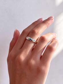 1pc Fashionable Colorful Star Ring, Mother's Day, Valentine's Day, Birthday Couple Gift, Luxury Pendant Ring Gift For Women - Colorful Star - View 5