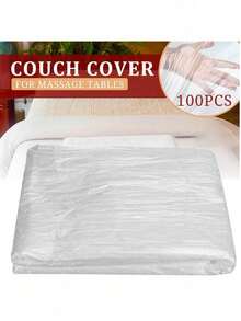 100pcs Disposable Plastic Film Sofa Bed Cover Mattress Protector Sheet For Beauty Salon Massage Bed, Size 80*180 - White - View 6