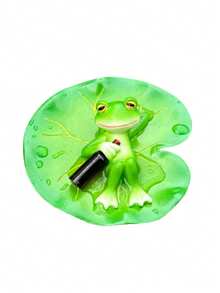 1pc Floating Lotus Leaf Pond Decor, Resin Frog Turtle Figurine, Water Floating Statue For Pool Fish Tank - A - View 12