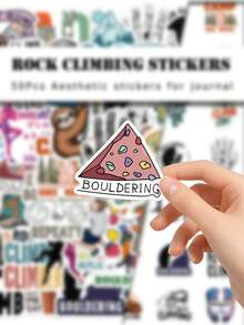 50Pcs Outdoor Climbing Aesthetic Stickers, Decals For Water Bottle Laptop DIY Crafts - Multicolor - View 4