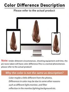 18 Inch Wig With Ponytail, Can Be Clipped With Large Waves To Tie A Low Ponytail Wig, Suitable For Women's Daily Wear - Multicolor - View 8