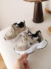 1 Pair Kids' Sports Shoes New Boys' Chunky Sneakers Summer Style - Khaki - View 5