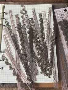 1 gói 40 miếng dán trang trí PET viền ren vintage cho scrapbook, viết nhật ký, làm collage DIY - Nhiều màu - Xem 4