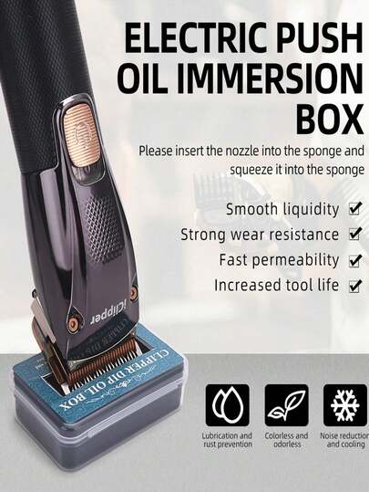 Salon-Grade, Professional Hair Clipper Oil Box - Durable Rayon, Ideal For All Hair Types