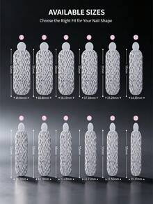 Reusable Textured Silicone Nail Extension Molds, 3D Embossed Pattern Double-Sided Nail Molds, DIY Polymer Gel Nail Art Tools, Suitable For Salon And Home Use - Multicolor - View 5