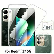 3D HD Tempered Glass Screen Protector For Redmi 17/17 4G/A7 Pro/A5, 15/15C/14C/ A3X, Transparent Tempered Glass Lens Protector, Anti-Scratch Tempered Film, Camera Protector Film, Camera Lens Protector - Clear - View 2