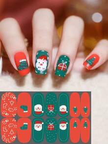 Christmas Winter Snowflake Snowman Christmas Tree Versatile Mix & Match Full Cover Nail Stickers With Nail File - Multicolor - View 21