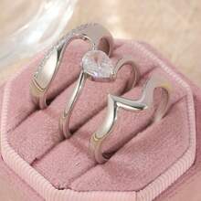 3pcs Set High-End Bohemian Style Rings, Unique Engagement & Wedding Rings For Women - Silver - View 10