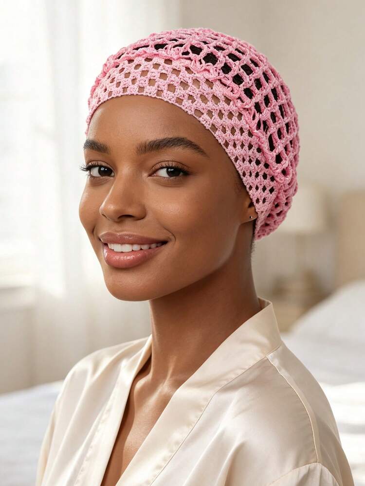 1 Pc Hair Nets Cap Sleeping Hairnet Snoods Wrap Bonnets Long Straight Curl Wig Head Protector Black Mesh Wrapping Crochet Wave Cook Hats Bun Lift Strap Weaving Sew For Women Ballet Sleep Bonnet - Multicolor - View 12