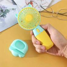 Phone Fan - Pink & Light Blue & Yellow - View 4