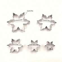 5PCS Christmas Cookie Cutter Set - Stainless Steel Snowflake Shape, Winter Snowflake Cookie Cutter Set For Holiday Baking, Cake Decoration And Christmas Gift Decoration - View 2