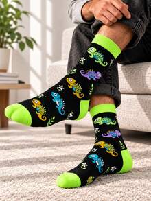 5 Pasang Kaos Kaki Pria Setengah Betis, Motif Kartun Hewan Musim Semi/Musim Gugur, Pola Warna-warni yang Menyenangkan, Kaos Kaki Panjang Kasual, Lembut, Nyaman, Bernapas, dan Tahan Lama, Kaos Kaki yang Dipersonalisasi, Cocok untuk Perjalanan Sehari-hari, Santai di Rumah, Pakaian Jalanan, Olahraga, Perjalanan, Hadiah untuk Pria - MultiWarna - View 6
