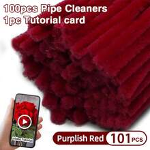 101 Pcs DIY Chenille Stem Set + Video Tutorial– 31 Colors Encrypted Chenille Stems, 30cm Fuzzy Pipe Cleaners – Suitable For Valentine's Day, Party Decoration, Christmas Decor And More– High Quality – Adult Crafts And Commercial Use - Monochrome - View 39