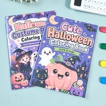 Halloween Cute Style Children's Coloring Book Ghost Black Cat Pumpkin Holiday Theme Coloring Picture Book Kids Leisure Doodle Painting Practice Notebook Back To School Learning Supplies Student Holiday Gift - Multicolor - View 7