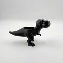 Mini Tyrannosaurus Rex Dinosaur Planter - Vintage 3D Printed Plastic Pot (Plants Not Included) Suitable For Succulents And Herbs, Cute Plant Container/Outdoor Decor, Ideal Gift, Tyrannosaurus Rex Design Window Sill Desktop Ornament - Multicolor - View 8