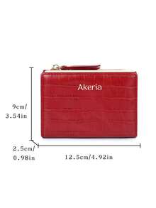 New Women's Short Zipper Bifold Wallet Gift Box, Large Capacity Premium Card Holder Coin Purse For Girlfriend - Red - View 3