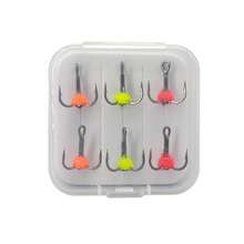 6PCS Bionic Fish Egg Treble Hooks, Super Sharp Barbed High Strength Ice Fishing Hooks, Lure Modification Hooks, Universal Winter Fishing Tackle For Freshwater & Saltwater - Multicolor - View 8