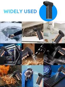 Portable Electric Air Duster Blower, Compressed Air Blower With Adjustable Wind Speed, Mini Dust Remover, Rechargeable Turbo Jet Fan Motor, High-Speed Powerful Fan, Dust Blower For Car, Computer, Keyboard, Home And Outdoor - Black - View 8