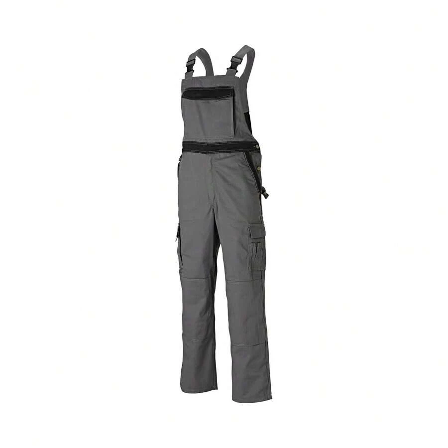 Dickies Industry 300 Mens Two Tone Work Wear Bib And Brace - Grey/Black - View 1