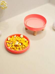 1件加高式塑膠寵物碗，附架子貓咪食盆與水碗，護頸防翻倒餵食盤，適用小貓與小型犬，全塑膠無木材，可愛純色寵物餵食器 - 多色 - 查看 7