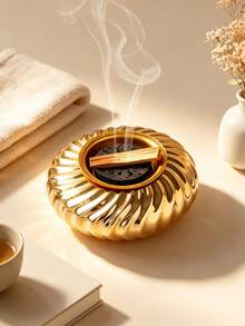 1pc Round Ceramic Incense Burner, Minimalist & Exquisite Style. Elegant Home Ornament For Desktop And Garden Decor, Great For Festivals And Meditation, Perfect Gift Choice. - Incense Burner - View 8