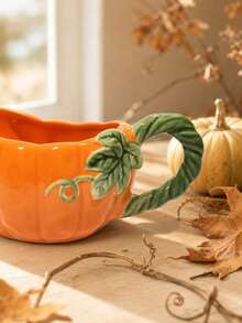 1 set peralatan makan keramik berbentuk yang lucu, mangkuk saji dan wadah saus untuk Halloween dan Thanksgiving, peralatan makan porselen tahan oven, hadiah dekorasi dapur. - Peralatan makan motif  dalam berbagai warna. - View 2