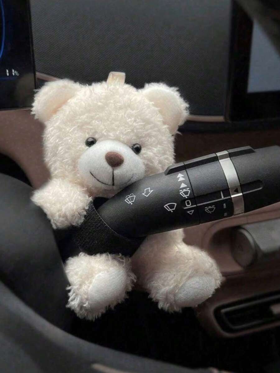 Car Interior Gear Shift Lever Decoration, Fashionable Creative Women's Gear Shift Decor, Can Be Installed On Gear Shift Lever, Turn Signal Lever Or Wiper Lever, Soft Panda Decorative Piece, Easy To Install, Suitable For Most Car Models - A - View 1
