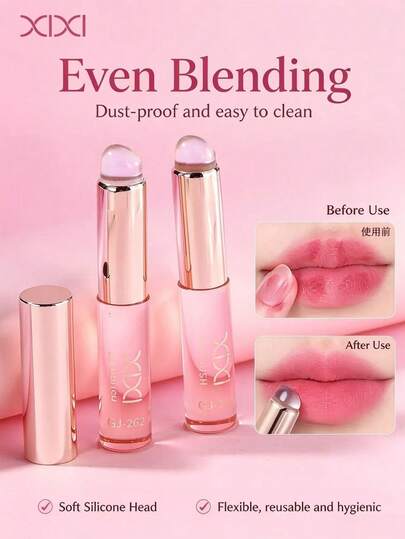 OBOVAY Multifunctional Silicone Lip Brush With Portable Cap Design, Reusable Soft Q Silicone Head, 360° Lip Contour Fit, Lipstick And Lip Mud Blending Brush, Beginner-Friendly Lip Shaping Makeup Tool, Compact Portable Beauty Tool, Soft Blending And Lip Edge Refinement, Creates Full Natural Lip Makeup, Travel-Friendly Makeup Brush, DIY Lip Makeup Accessory