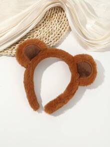 1pc Fashionable Autumn/Winter Plush Bear Ear Animal Ear Headband 3D Decoration Hair Accessory For Women, Suitable For Party Dress-Up, Gift For Friends - Multicolor - View 7