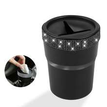 1pc Shiny Rhinestone Coin Storage Box, Creative Fashion Design, Mini Storage Container, Suitable For Car Cup Holder, Portable Car Coin Storage Bucket, Gift - Multicolor - View 13