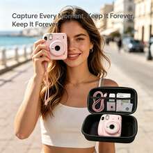 Portable EVA Hard Shell Protective Case Compatible With FujifilmMini7 Mini9 Mini11 Mini12 Mini13, Travel Carrying Storage Bag - Black - View 3