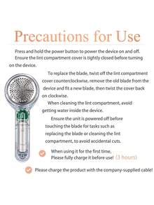 Portable Transparent Design Fabric Shaver - USB Rechargeable, 600mAh Battery. Multi-Functional Fabric Trimmer For Clothing, Bedding, Furniture And Carpets - Home Multi-Purpose Clothing Care And Lint Removal Tool. - Multicolor - View 9