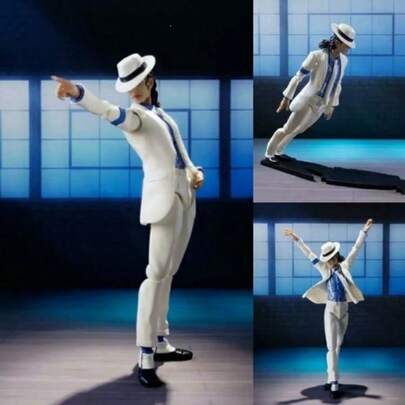 Hasbro 1 pieza/1 set Figura de acción SHF Michael Jackson Criminal Master Moonwalk