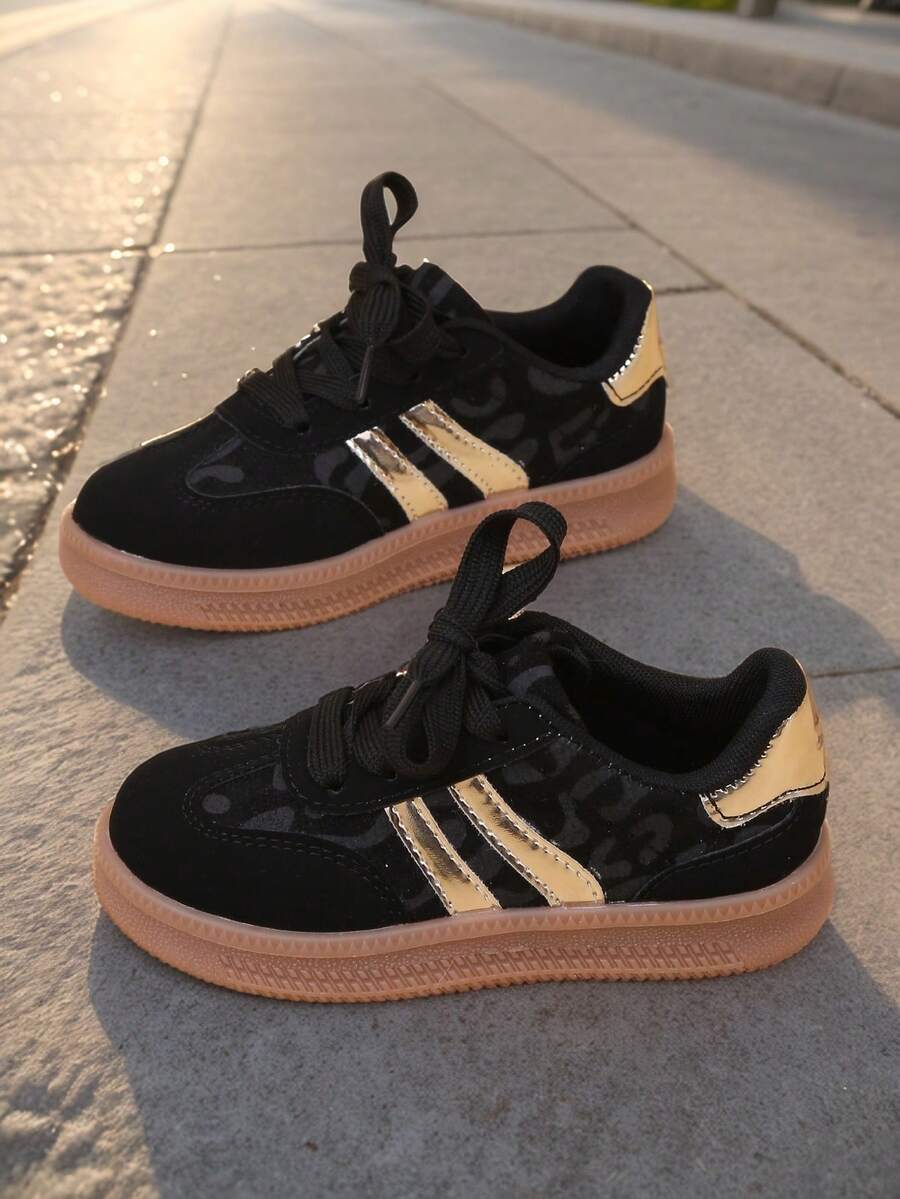 Kids Patchwork Colorblock Casual Sports Shoes Casual Skate Shoes - Black - View 1